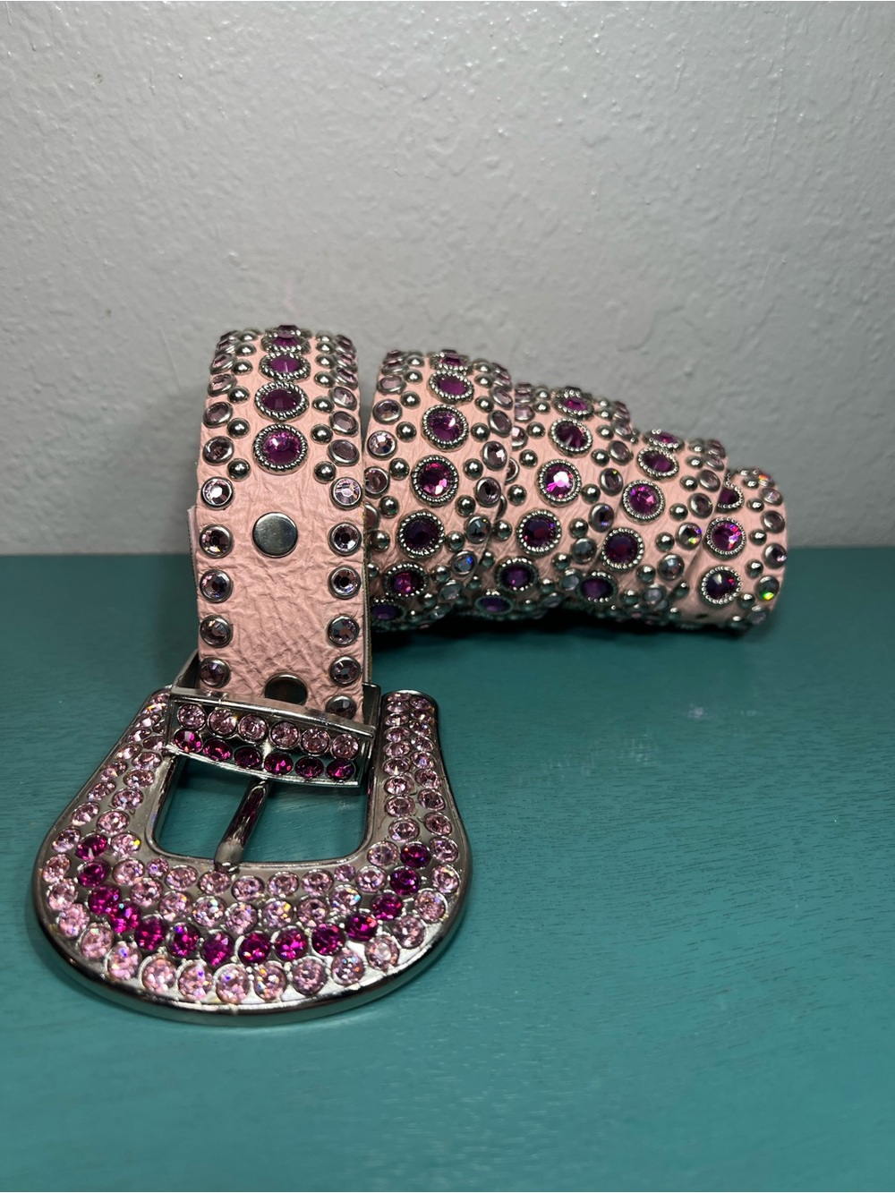 Kippy’s Pink Swarovski Belt with Silver Crystal Buckle - Picture 6 of 9